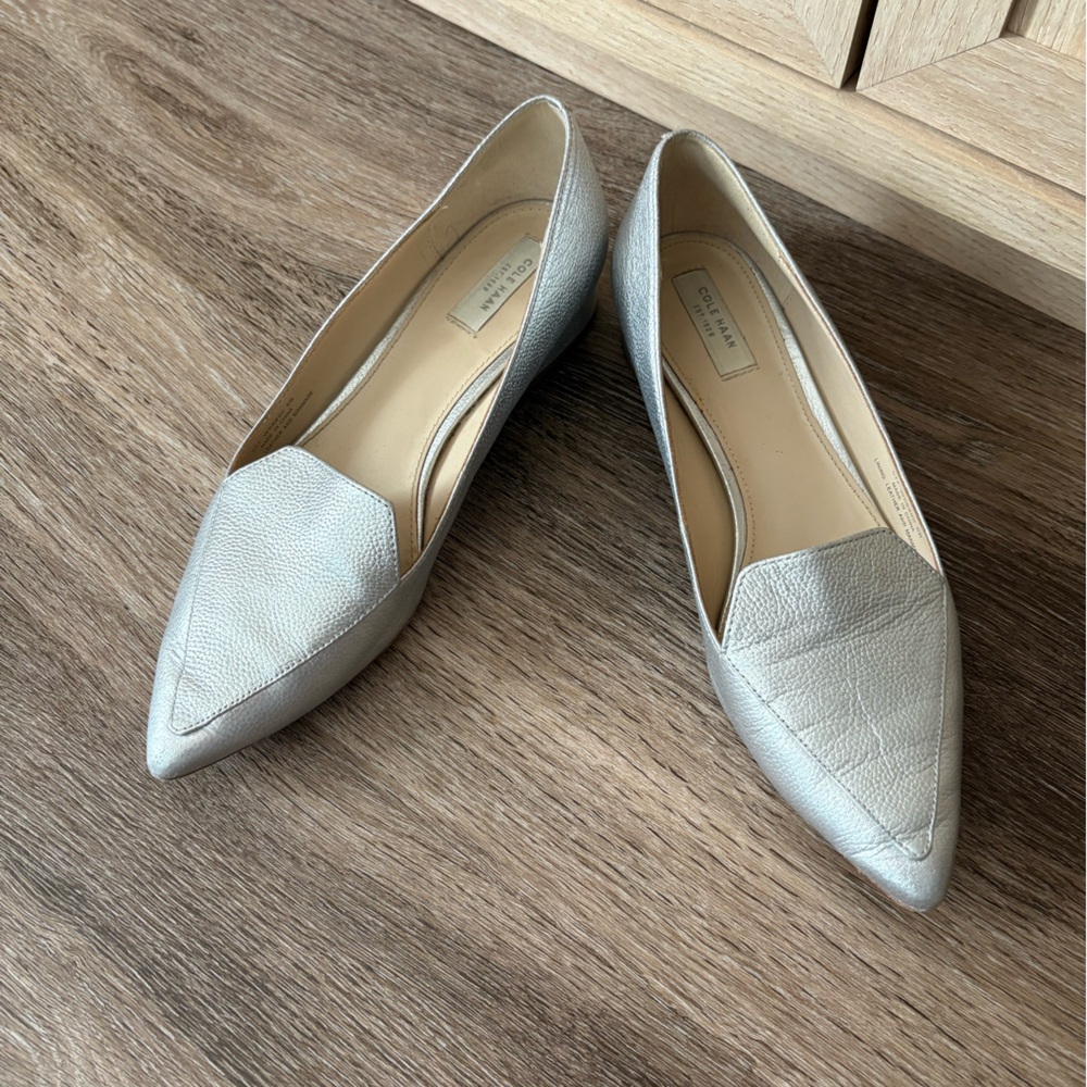 Silver Cole Haan flats!